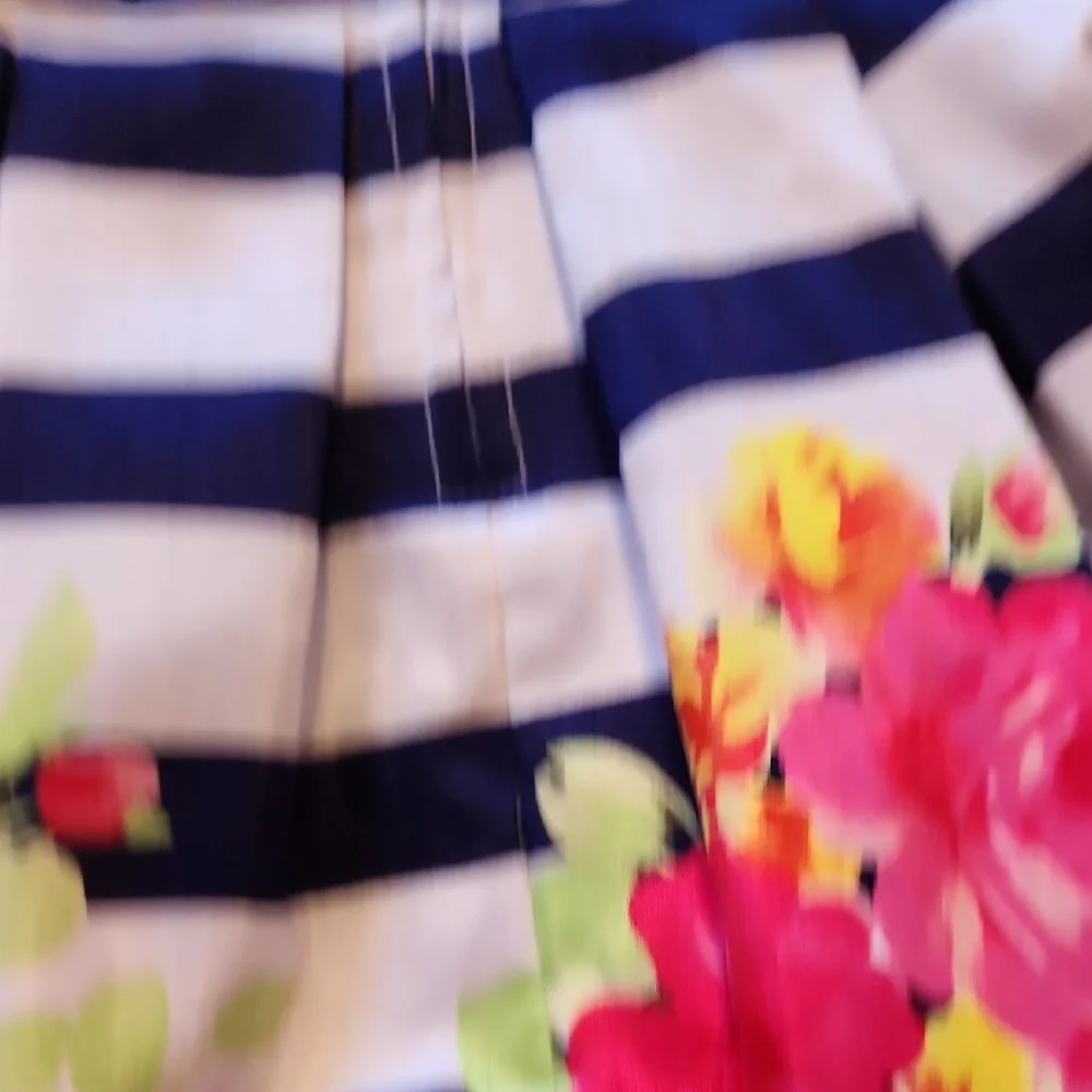 Jessica Ann Navy and White Striped Floral Dress - Picture 10 of 11